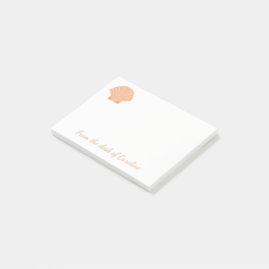 Oranje Seashell Nautical Beach - Liefde Post-it® Notes (Schuin)