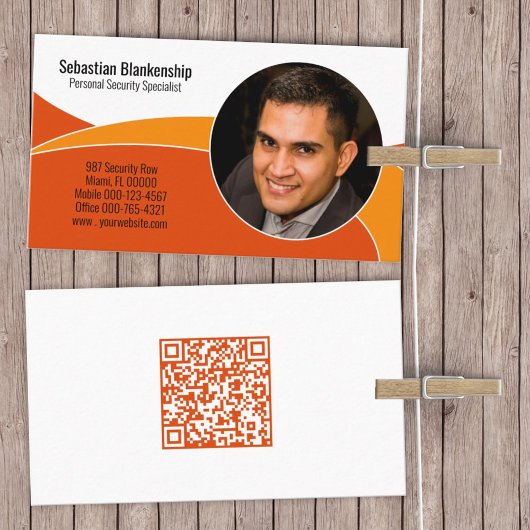 Oranje Security Professional Custom Photo QR Code Visitekaartje