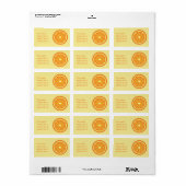 Oranje Segment en aangepaste adresgegevens Etiket (Full Sheet)