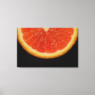 Oranje segment op zwarte canvasafdruk canvas afdruk