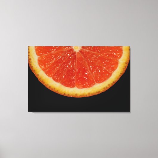 Oranje segment op zwarte canvasafdruk canvas afdruk (Voorkant)