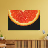 Oranje segment op zwarte canvasafdruk canvas afdruk (Insitu (Woonkamer))