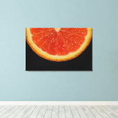 Oranje segment op zwarte canvasafdruk canvas afdruk (Insitu (Houten vloer))