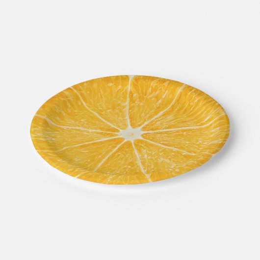 Oranje segment papieren bordje (Gekanteld)