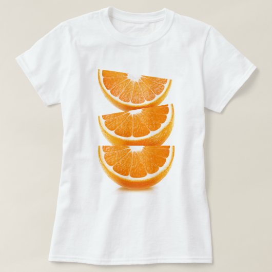 Oranje segmenten in een stapel t-shirt (Design voorkant)