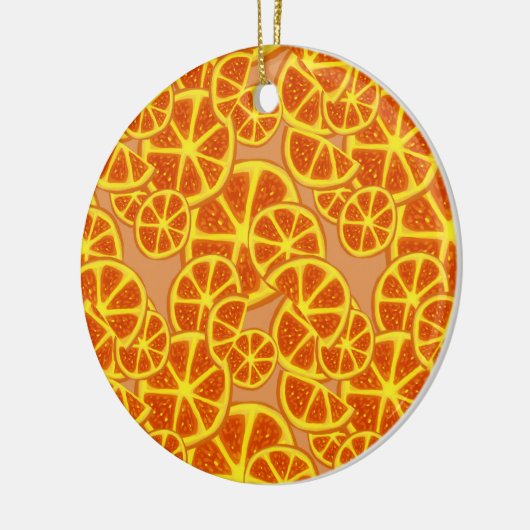 Oranje Segmenten Patroon Keramisch Ornament (Links)