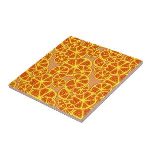 Oranje Segmenten Patroon Tegeltje