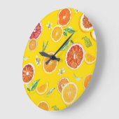 Oranje segmenten #patroon #trendy #style grote klok (Hoek)