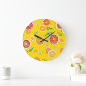 Oranje segmenten #patroon #trendy #style grote klok (Huis)