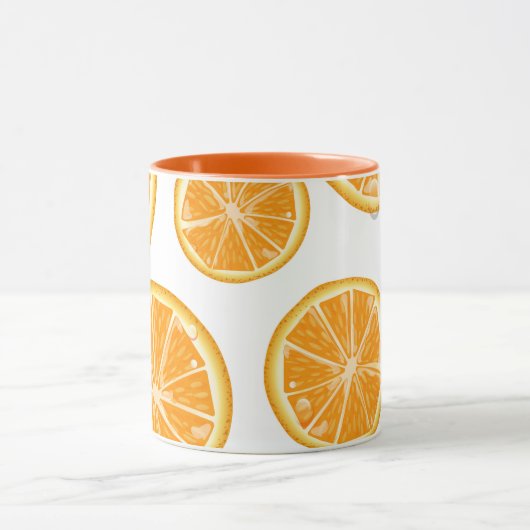 Oranje Segmenten stijlpatroon. Mok (Midden)