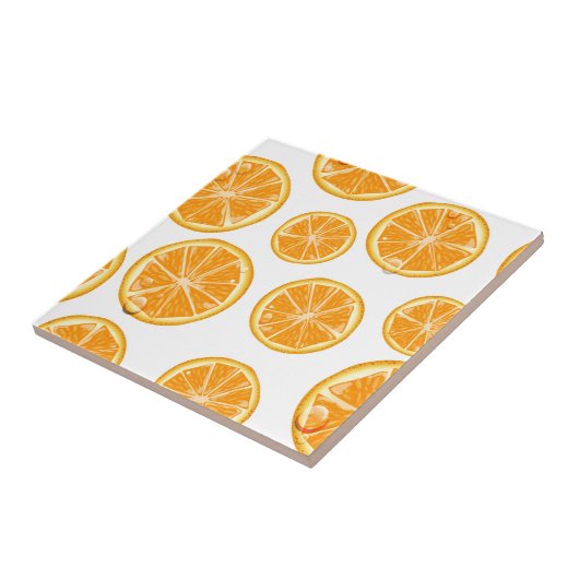 Oranje Segmenten  stijlpatroon. Tegeltje (Zijkant)