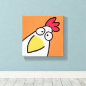 Oranje SERIEUS CHICKEN door Sandra Boynton Canvas Afdruk (Insitu (Houten vloer))
