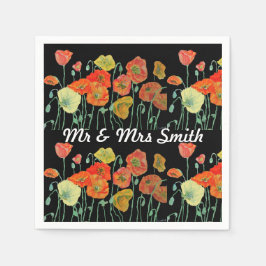 Oranje Shabby Klaproos Decoratie Servet Doekjes Zw