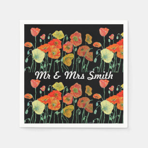 Oranje Shabby Klaproos Decoratie Servet Doekjes Zw