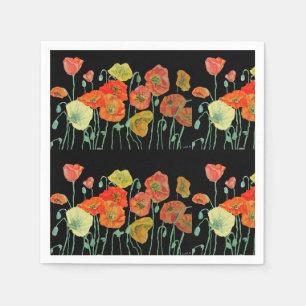 Oranje Shabby Klaproos Decoratie Servet Doekjes Zw
