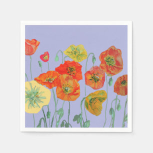 Oranje Shabby Klaproos Lavendel Paarse Servetten