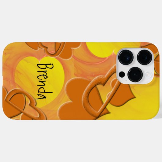 Oranje Shades Fractal Digital Heart Art Custom Case-Mate iPhone Case (Achterkant (horizontaal))