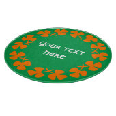 Oranje Shamrockand-rand Tekst toevoegen Snijplank (Hoek)