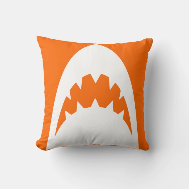 ORANJE SHARK PILLOW-SERIE. ANDERE KLEUREN BESCHIKB KUSSEN (Voorkant)