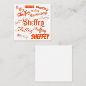 Oranje Sheffey Fonts - 9569 Notitiekaartje (Voorkant / Achterkant)