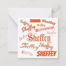Oranje Sheffey Fonts - 9569 Notitiekaartje