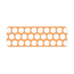 Oranje Sherbet en White Polka Dots Etiket
