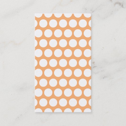 Oranje Sherbet en White Polka Dots Visitekaartje (Voorkant)