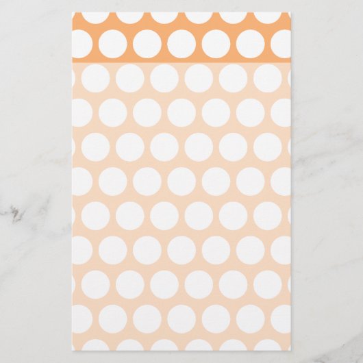 Oranje Sherbet en Witte Stippen Briefpapier (Voorkant)