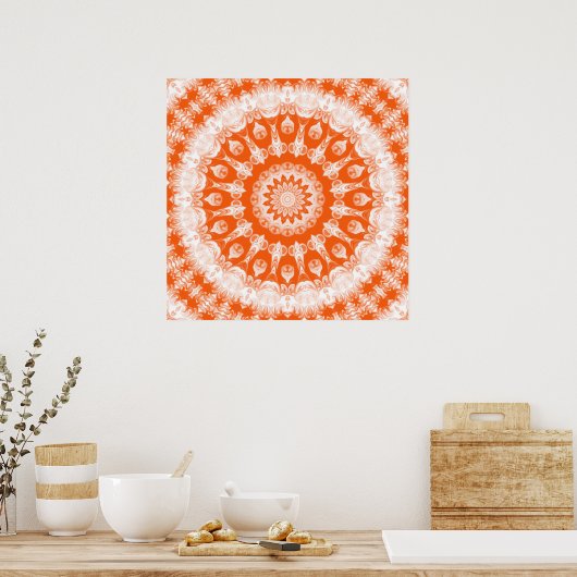 Oranje Sherbet Kaleidoscope Poster (Keuken)