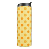 Oranje Sherbet Polka Dots and Stripes: Monogram Thermosbeker (Gedraaid links)