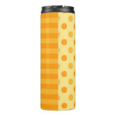 Oranje Sherbet Polka Dots and Stripes: Monogram Thermosbeker (Achterkant)