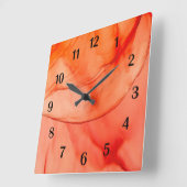 Oranje Sherbet Vierkante Klok (Hoek)