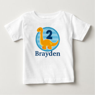Oranje Shirt Dinosaur Birthday voor kinderen