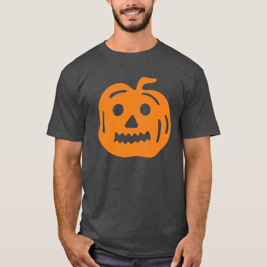 Oranje Shirt Jack-O-Lantern Pumpkin Halloween (Voorkant)