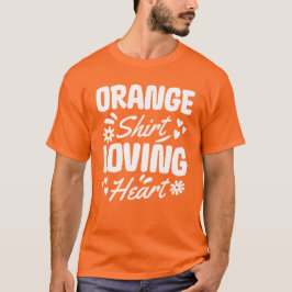 Oranje Shirt Liefdevol Hart