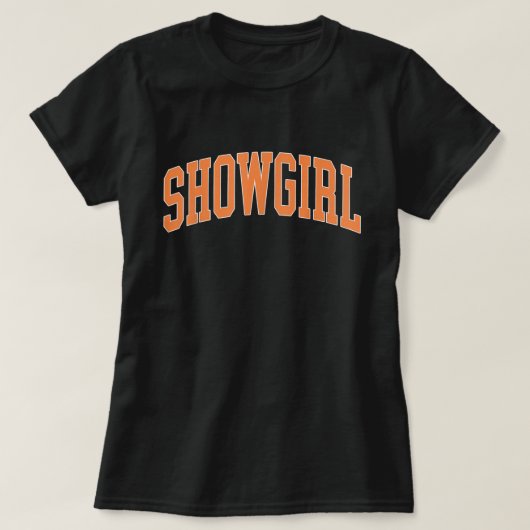 Oranje Showgirl Varsity Style Shirt (Design voorkant)