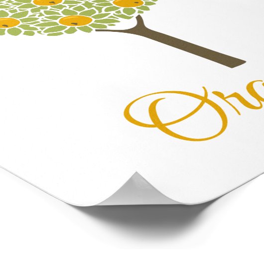 Oranje sierboom poster (Hoek)