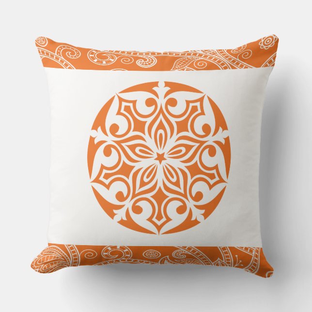 ORANJE Sierkussen TRIBAL CIRCLE Retro (Voorkant)