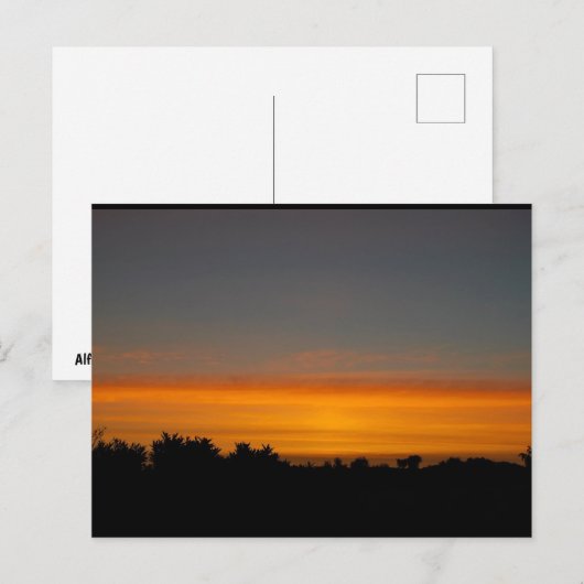 Oranje Silhouet Skyline Briefkaart (Voorkant / Achterkant)