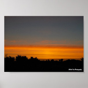 Oranje Silhouet Skyline Poster