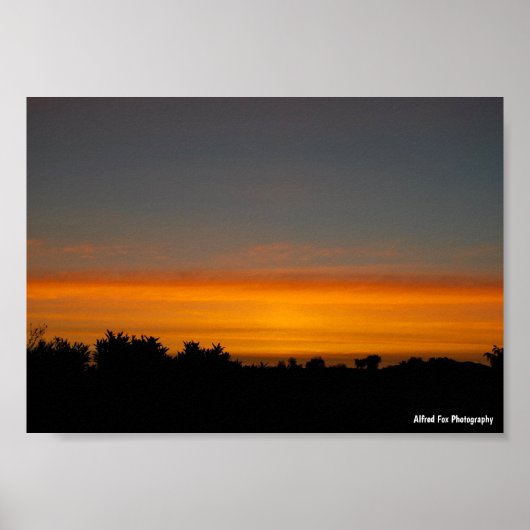 Oranje Silhouet Skyline Poster (Voorkant)