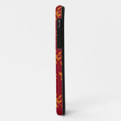 Oranje silhouetbladeren op rood Case-Mate iPhone case (Achterkant/links)