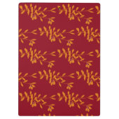 Oranje silhouetbladeren op rood klembord (Achterkant)