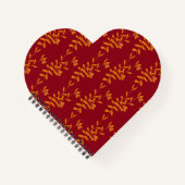 Oranje silhouetbladeren op rood notitieboek (Voorkant)