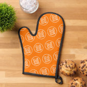 Oranje Siliconen Oven Mitt met Custom Logo Pattern Ovenwant (Top down)