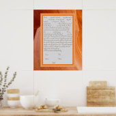 Oranje Silk Ketubah Canadese hervormingstekst Poster (Keuken)