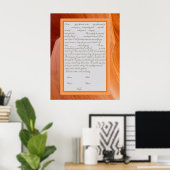 Oranje Silk Ketubah Canadese hervormingstekst Poster (Thuiskantoor)