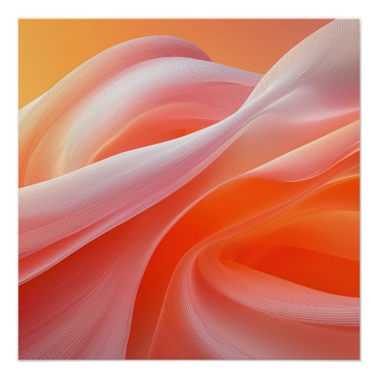 Oranje Silky infinite fusion achtergrond Perfect Poster (Voorkant)