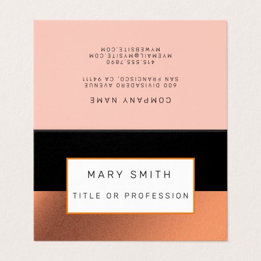 Oranje Silver Black Luxury Visitekaartje (Buitenkant ongevouwen)