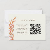 Oranje Simple Branch Wedding Information Enclosure Save The Date (Voorkant)